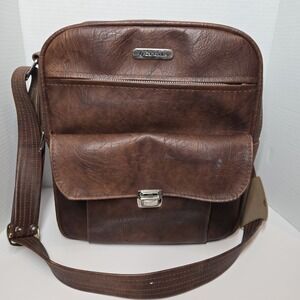Vintage 70s Samsonite Sonora Shoulder Bag Carry-On Luggage Brown Leather 13x11x6